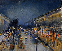 The Boulevard Montmartre at Night, 1897, pissarro