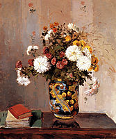 Chrysanthemums In a Chinese Vase, 1873, pissarro