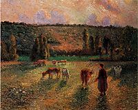 Cowherd at Eragny, 1884, pissarro