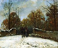 Entering the Forest of Marly (Snow Effect), c.1869, pissarro