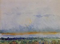 Eragny, Sunset, 1890, pissarro