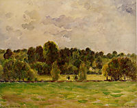 Eragny, Twilight, 1890, pissarro