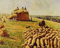 Flock of Sheep in a Field after the Harvest, 1889, pissarro