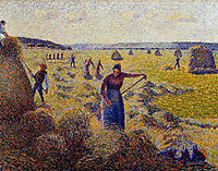 The Harvest of Hay in Eragny, 1887, pissarro