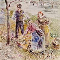 Harvesting Potatos, c.1885, pissarro