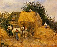The Hay Wagon, Montfoucault, 1879, pissarro