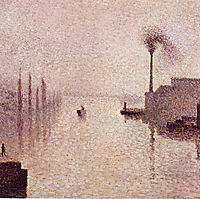 Lacroix Island at Rouen Fog Effect, 1888, pissarro