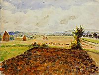 Landscape at Eragny, Clear Weather, 1890, pissarro