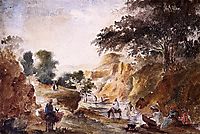 Landscape with Figures by a River, c.1854, pissarro