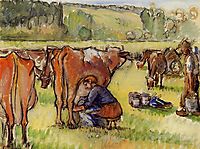 Milking Cows, pissarro