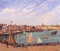 The outer harbour of Dieppe, afternoon sun, 1902, pissarro