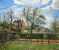Pear Trees and Flowers at Eragny, Morning, 1886, pissarro