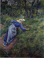 Peasant Gathering Grass, 1881, pissarro