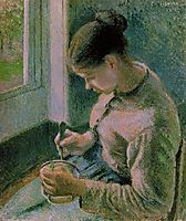 Peasant girl drinking her coffee, 1881, pissarro
