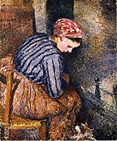 Peasant Woman Warming Herself, 1883, pissarro