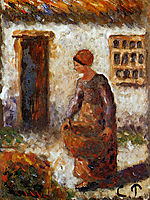 Peasant woman with basket, pissarro