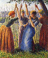 Peasant Women Planting Stakes, 1891, pissarro