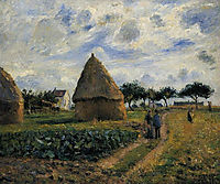 Peasants and Hay Stacks, 1878, pissarro