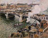 The Pont Boieldieu, Rouen, Damp Weather, 1896, pissarro
