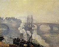 The Pont Corneille, Rouen, Morning Mist, 1896, pissarro