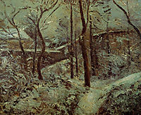 Poor footpath, Pontoise, snow effect, 1874, pissarro