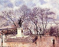 The Raised Terrace of the Pont Neuf, Place Henri IV, Afternoon, Rain, 1902, pissarro