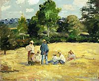Resting Harvesters, Montfoucault, 1875, pissarro