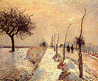 Road at Eragny, Winter, 1885, pissarro