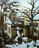 The Road to L-Hermitage in Snow, c.1874, pissarro