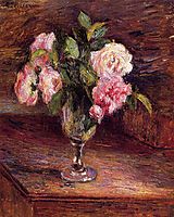 Roses in a Glass, 1877, pissarro