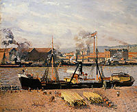 Rouen Port, Unloading Wood, 1898, pissarro