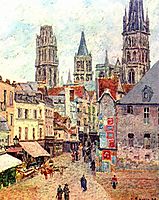 Rouen, Rue de l-Epiecerie, 1898, pissarro