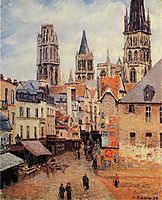 Rue de l-epicerie at Rouen, on a Grey Morning, 1898, pissarro