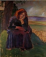 Seated Shepherdess, c.1892, pissarro