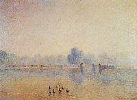 The Serpentine, Hyde Park, Fog Effect, 1890, pissarro