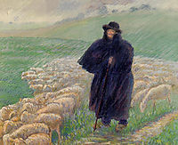 Shepherd in a Downpour, 1889, pissarro