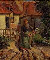 Shepherdess Bringing in Sheep, 1886, pissarro