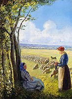 Shepherdesses, c.1887, pissarro