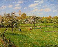 Spring Morning, Cloudy, Eragny, 1900, pissarro