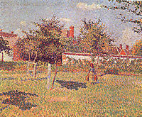 Spring sunshine in the meadow at Eragny, 1887, pissarro
