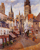 Sunlight, Afternoon, La Rue de l-Epicerie, Rouen, 1898, pissarro