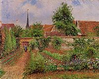 Vegetable Garden in Eragny, Overcast Sky, Morning, 1901, pissarro