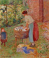 Washerwoman, Eragny, 1887, pissarro