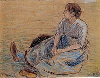 Woman Sitting on the Floor, 1890, pissarro