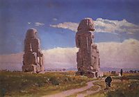 Colossuses Memnon (Statue of Amenhotep III), polenov