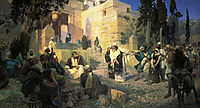 A depiction of Jesus and the woman taken in adultery, 1888, polenov
