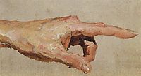 Left hand with the index finger, c.1885, polenov