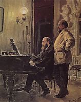 S. I. Mamontov, P. A. Spiro, at the piano, 1882, polenov