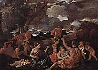 Andrians or The Great Bacchanal with Woman Playing a Lute, 1628, poussin