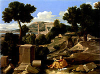 Landscape with St. James in Patmos, poussin
